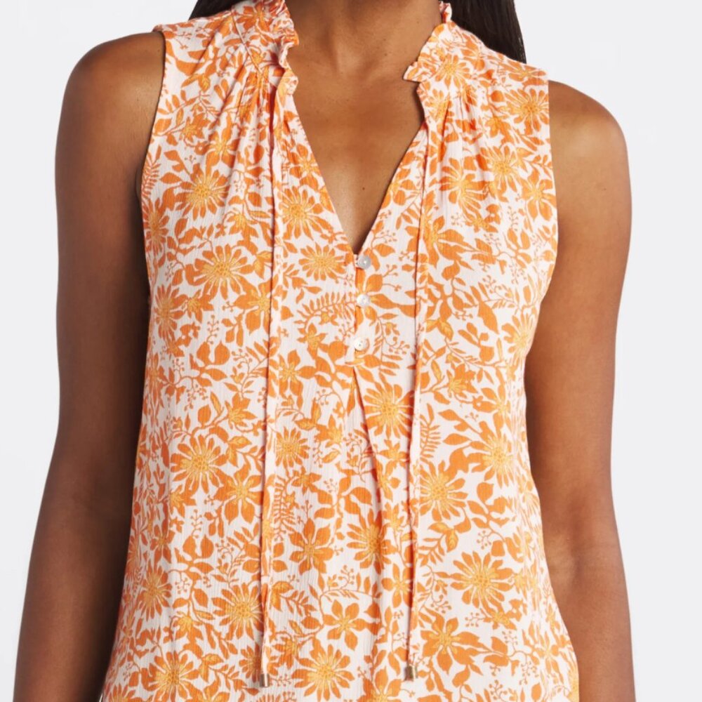 Market & Spruce Ava Tie Neck Sleeveless Blouse